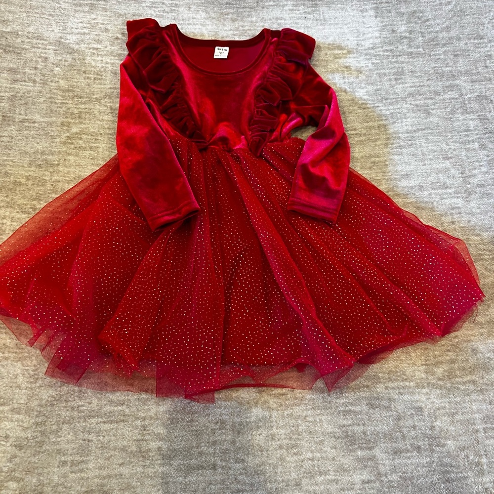 Girls Red Dress Christmas Valentines Princess Special Occasion